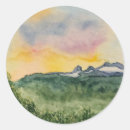 Recherche de peinture paysage autocollants Coucher de soleil