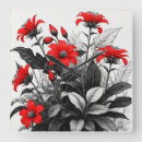 Recherche de dessin fleurs horloges Rouge