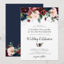 Recherche de bordeaux et bleu marine mariage invitations Élégant