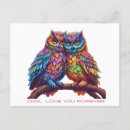 Recherche de hibou coloré cartes postales Tendance