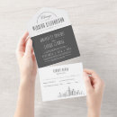 Recherche de skyline mariage invitations Noir et blanc