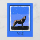 Recherche de loup neige cartes postales Bleu