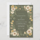 Recherche de vert olive or invitations Aquarelle