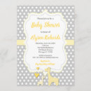 Recherche de gris et jaune invitations Éléphant