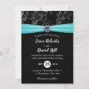 Recherche de turquoise noir mariage invitations Classique