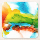 Recherche de plumes dessous de verres Aquarelle