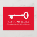 Recherche de clé coeur invitations Rouge