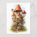 Recherche de champignons rouges cartes postales Aquarelle