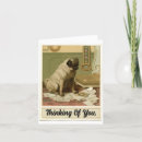 Recherche de chien vintage vœux cartes Carlin