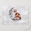 Recherche de renard argenté vœux cartes Aquarelle