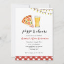 Recherche de bière pizza invitations Aquarelle