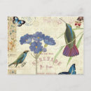 Zoek naar blauwe kolibrie briefkaarten Vlinder