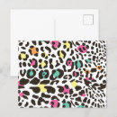 Recherche de motif léopard cartes postales Coloré