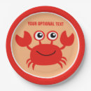 Recherche de crabe assiettes en papier Mignon