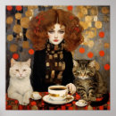 Zoek naar retro kat kunst Meisje