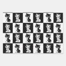 Recherche de chat noir et blanc papier cadeau Motif