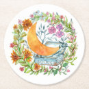 Recherche de lune dessous de verres Aquarelle