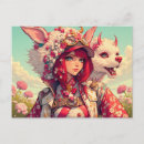 Recherche de mondes imaginaires cartes postales Fille