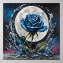 Recherche de lune rose posters Bleu