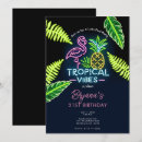 Recherche de anniversaire rose flamant cartes invitations Palmier