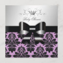 Recherche de noir et pourpre invitations Bébé