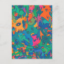 Recherche de lignes abstraites cartes postales Coloré