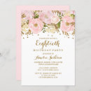 Recherche de pink floral anniversaire invitations Rose