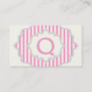 Recherche de rayures roses et blanches cartes visite Pour elle