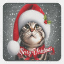 Recherche de chat père noël autocollants Xmas