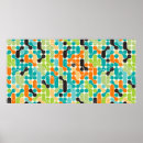 Recherche de motif abstrait coloré posters Milieu du siècle