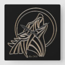 Recherche de loup et lune horloges Hurler