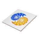 Recherche de yin et yang carreaux Bleu