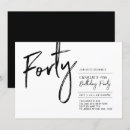 Recherche de quarantième noir et blanc invitations Quarante