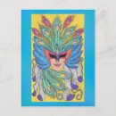 Recherche de masque de carnaval cartes postales Plumes