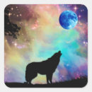 Recherche de lune de loup autocollants Hurler sur la lune