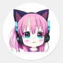 Recherche de chat kawaii autocollants Bleu