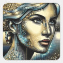 Recherche de visage abstrait autocollants Abstract