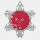 Recherche de flocon neige rouge ornements Unique