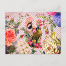 Recherche de oiseaux vintages cartes postales Floral
