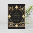 Recherche de gatsby anniversaire invitations Noir et or
