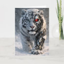 Recherche de tigre blanc vœux cartes Félin