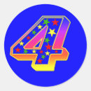 Recherche de numéro 4 autocollants Coloré