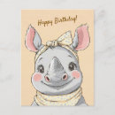 Recherche de rhinocéros anniversaire cartes Safari