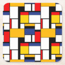 Recherche de composition dessous de verres Piet mondrian