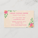 Zoek naar bloemen lijst visitekaartjes Roze