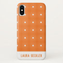 Recherche de pois orange et blanc iphone coques Monogramme