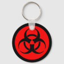 Zoek naar die biohazard sleutelhangers Rood