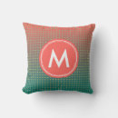 Recherche de turquoise corail coussins Monogramme