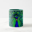 Recherche de paon bleu tasses Turquoise