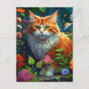 Zoek naar oranje katten briefkaarten Bloemen